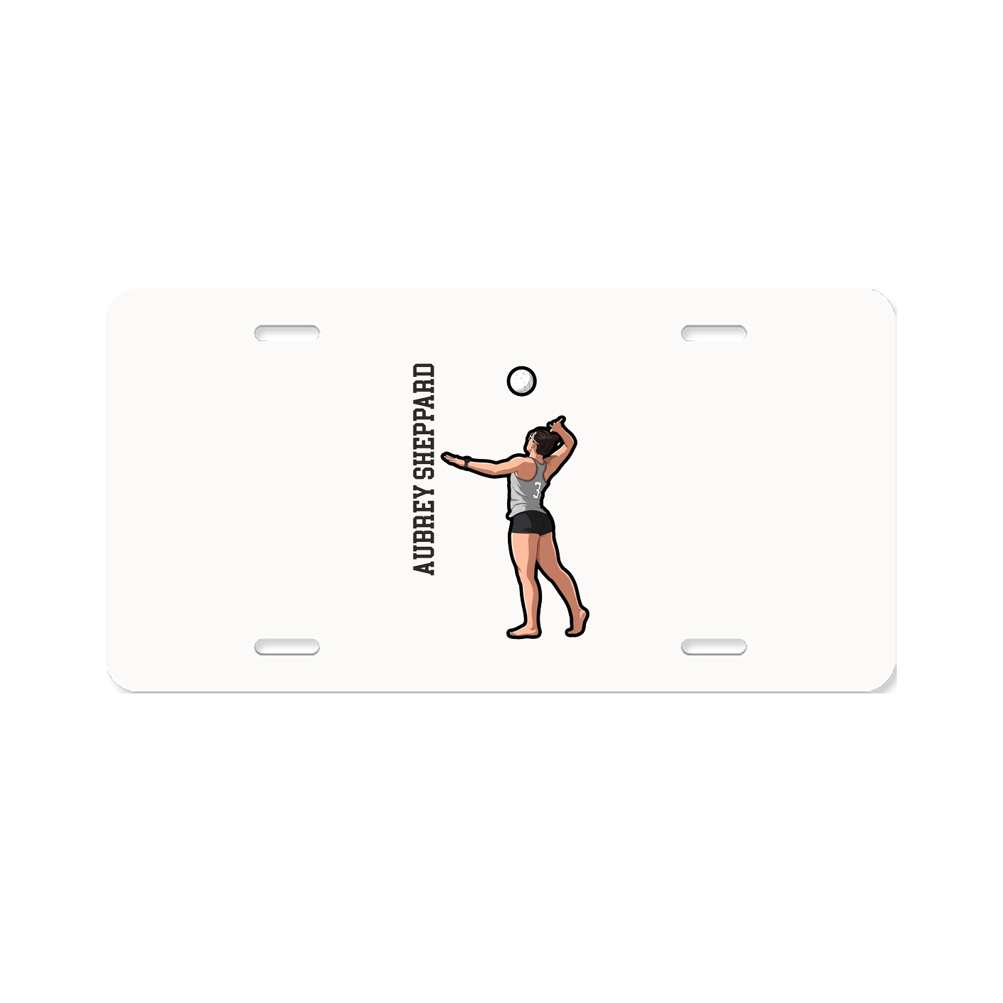 License Plate — Name Vertical in Classic