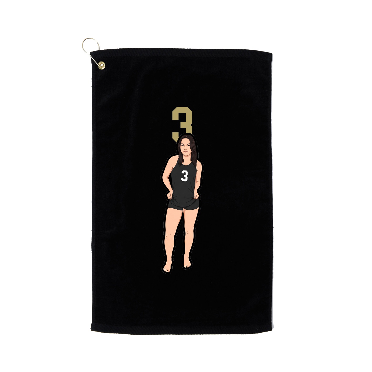 Golf Towel — Number Top in Black