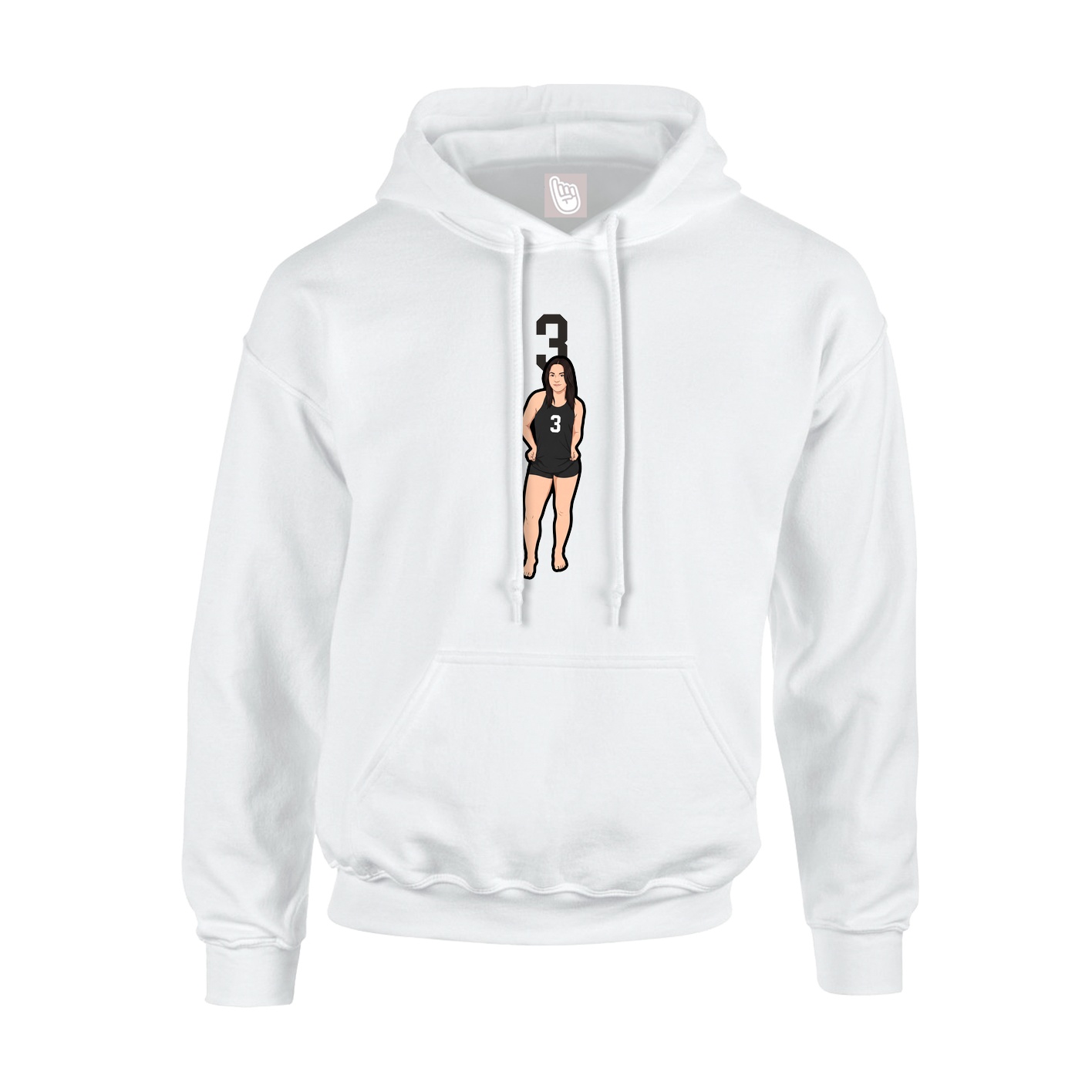 Hoodie — Number Top in White