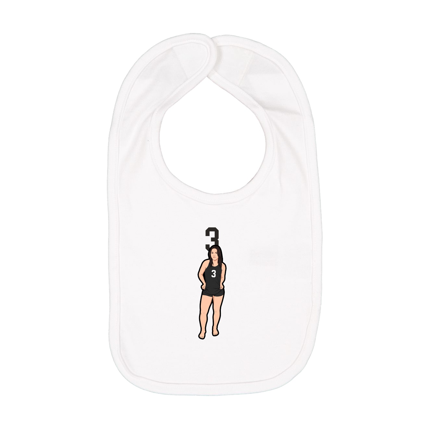 Infant Bib — Number Top in White