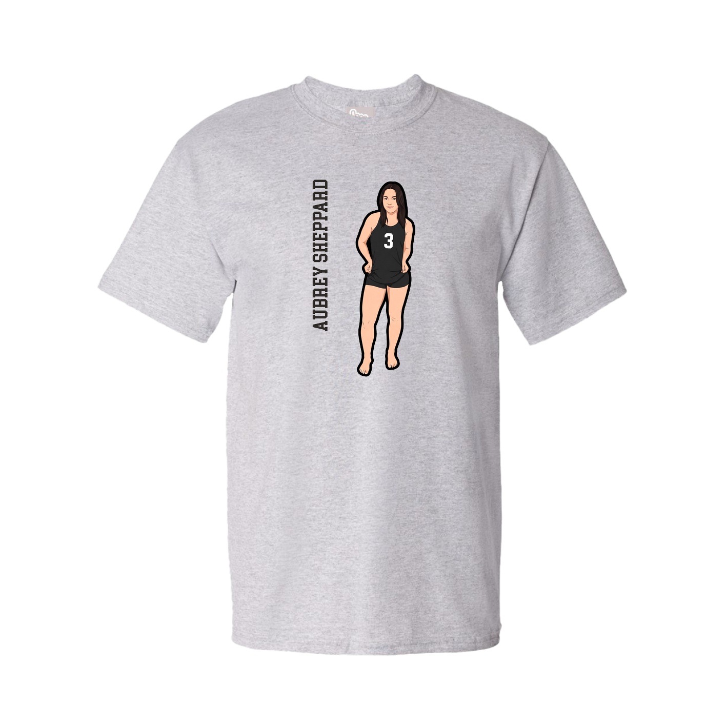 Tee — Name Vertical in Grey
