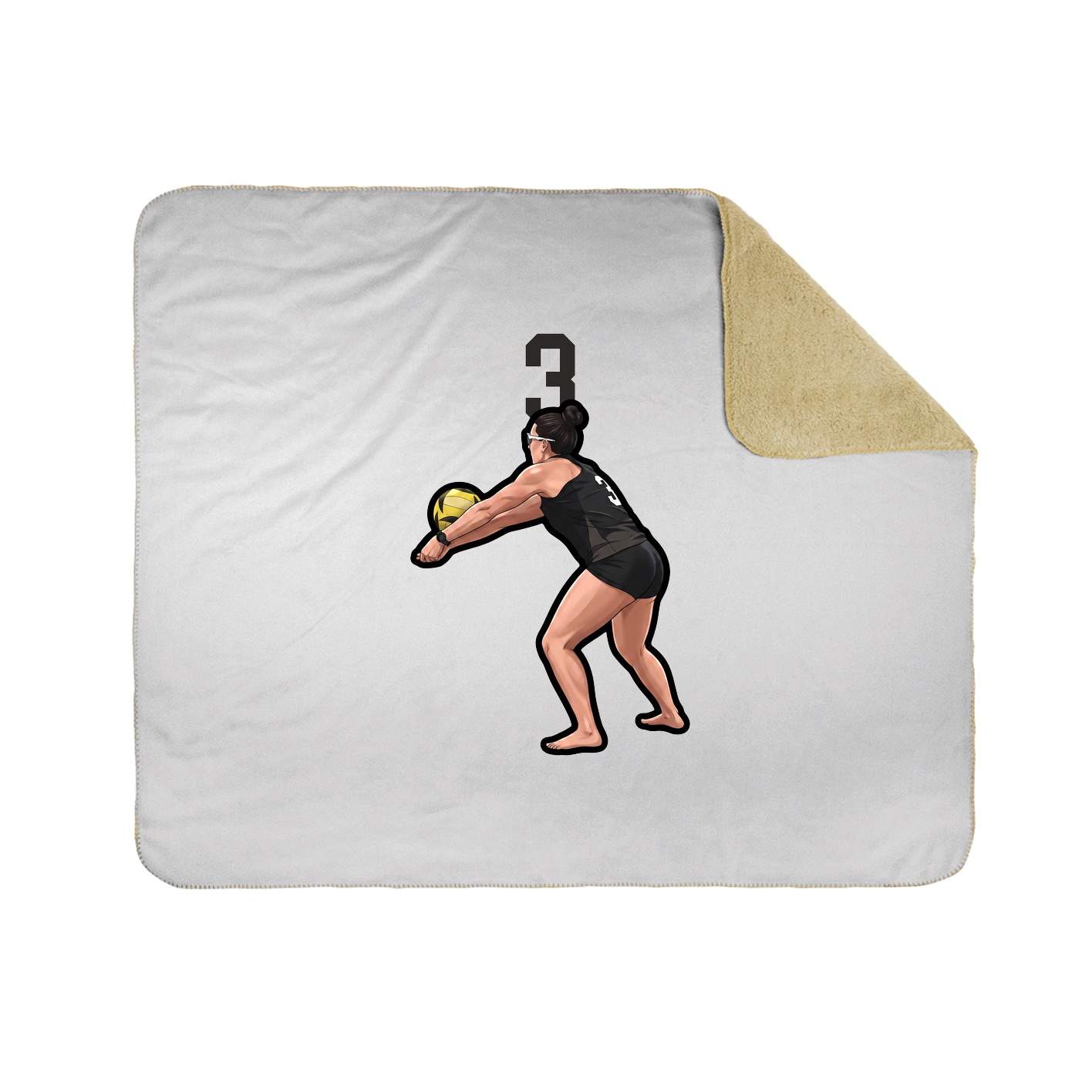 Throw Blanket — Number Top in White