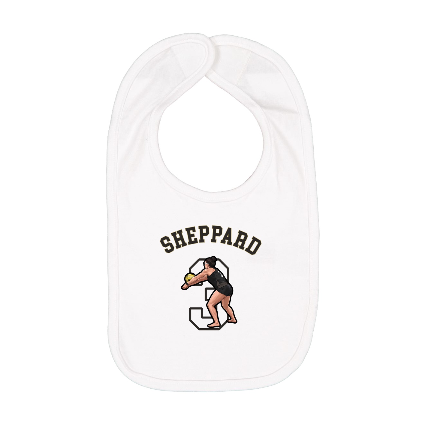 Infant Bib — Shirsey Arch in White