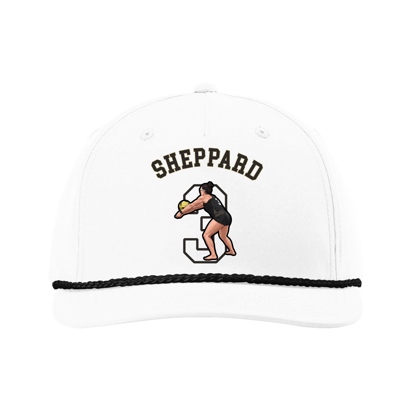 Five-Panel Classic Rope Cap — Shirsey Arch in White