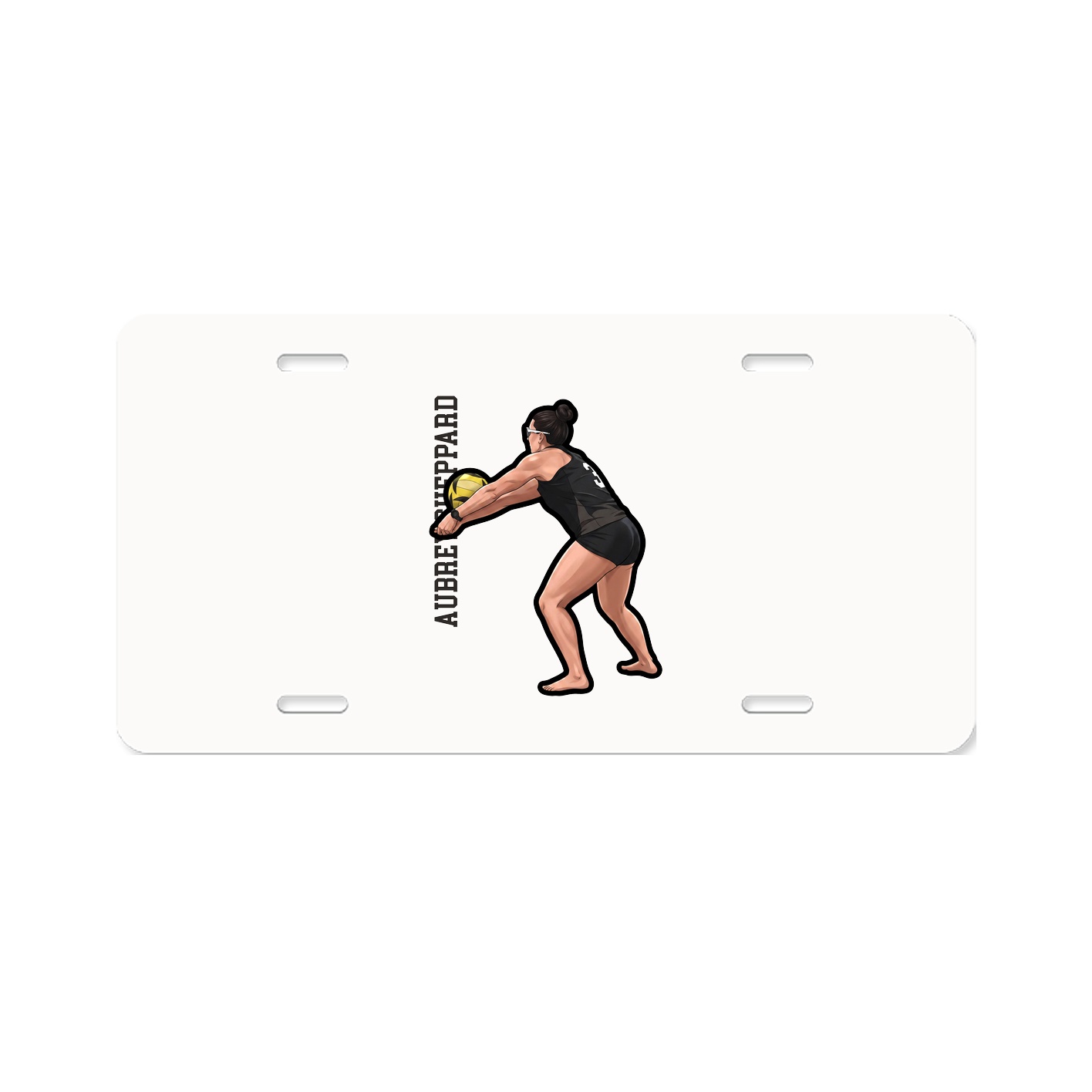 License Plate — Name Vertical in Classic