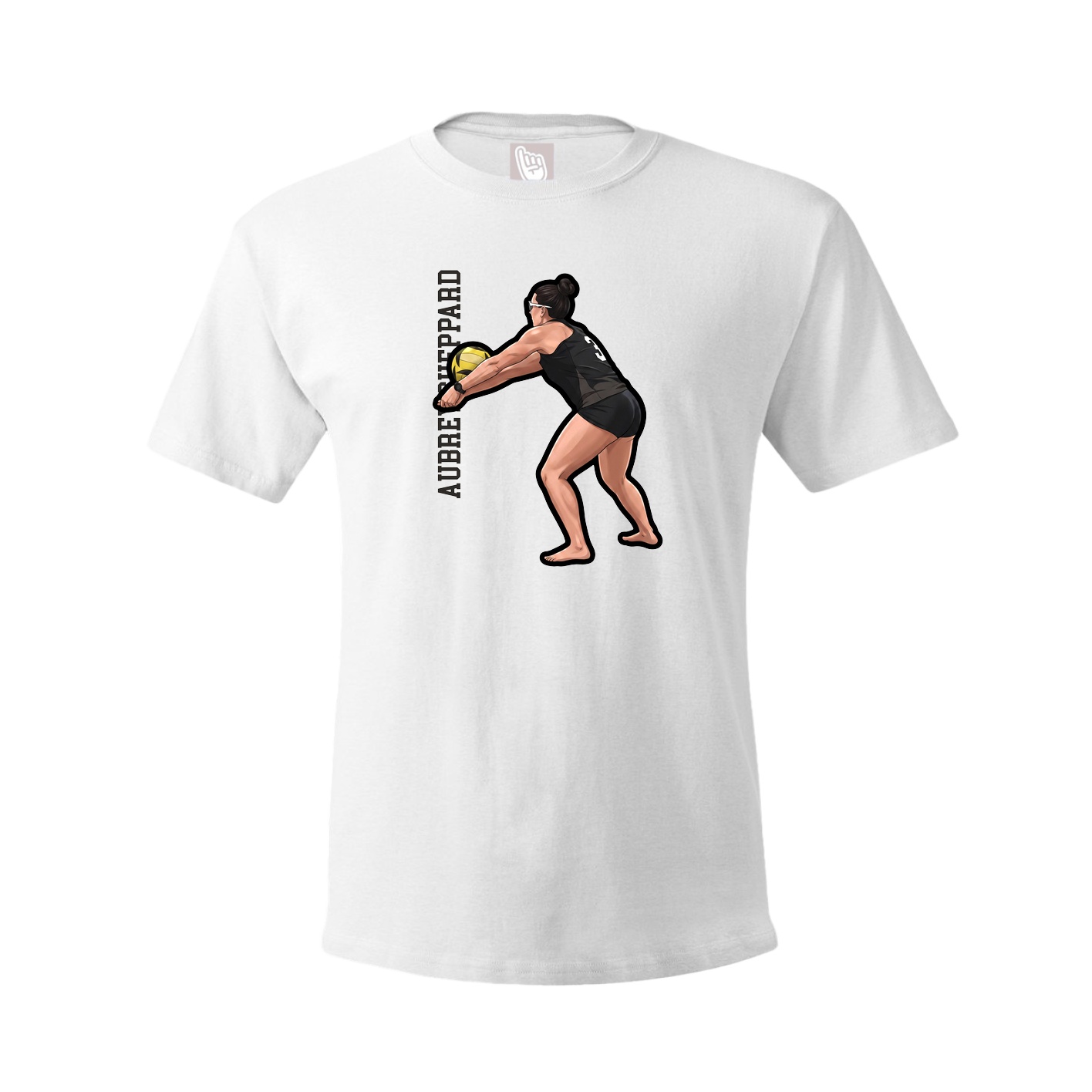 Youth Tee — Name Vertical in White