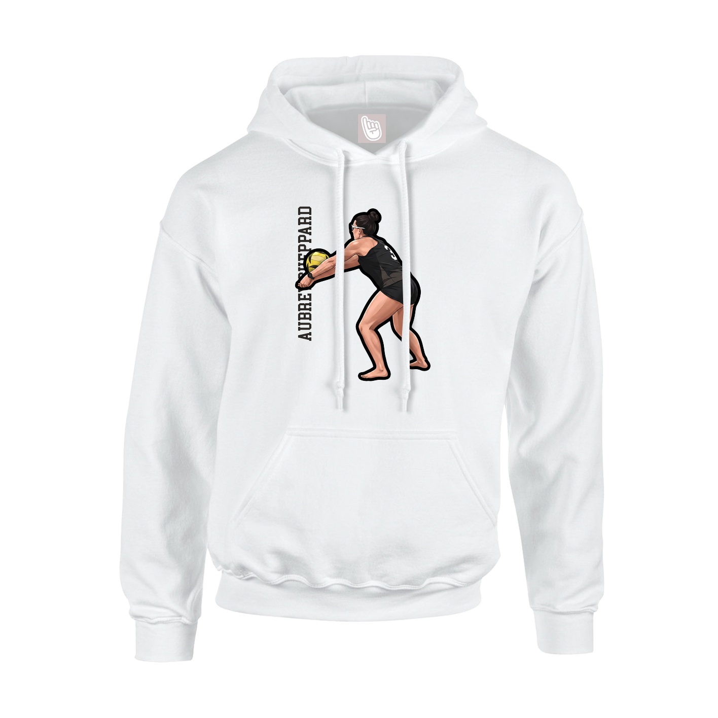 Hoodie — Name Vertical in White