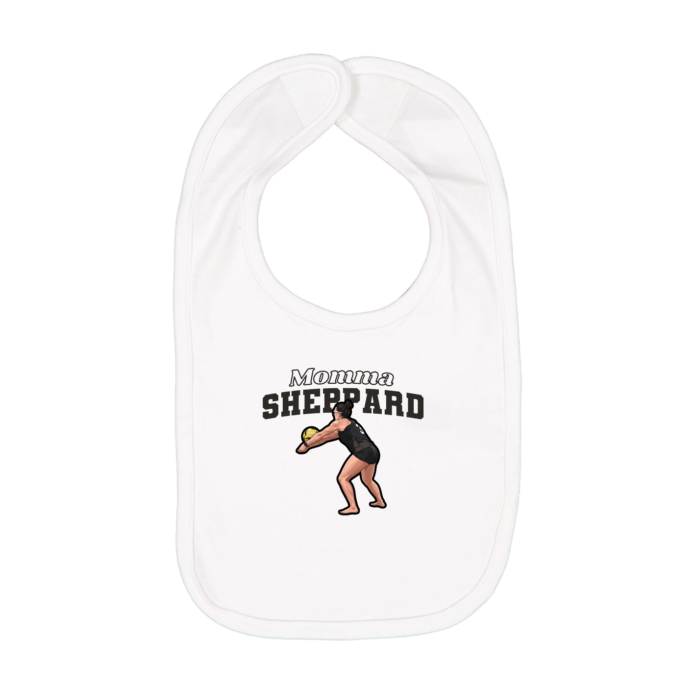 Infant Bib — Mothers Day Block in White