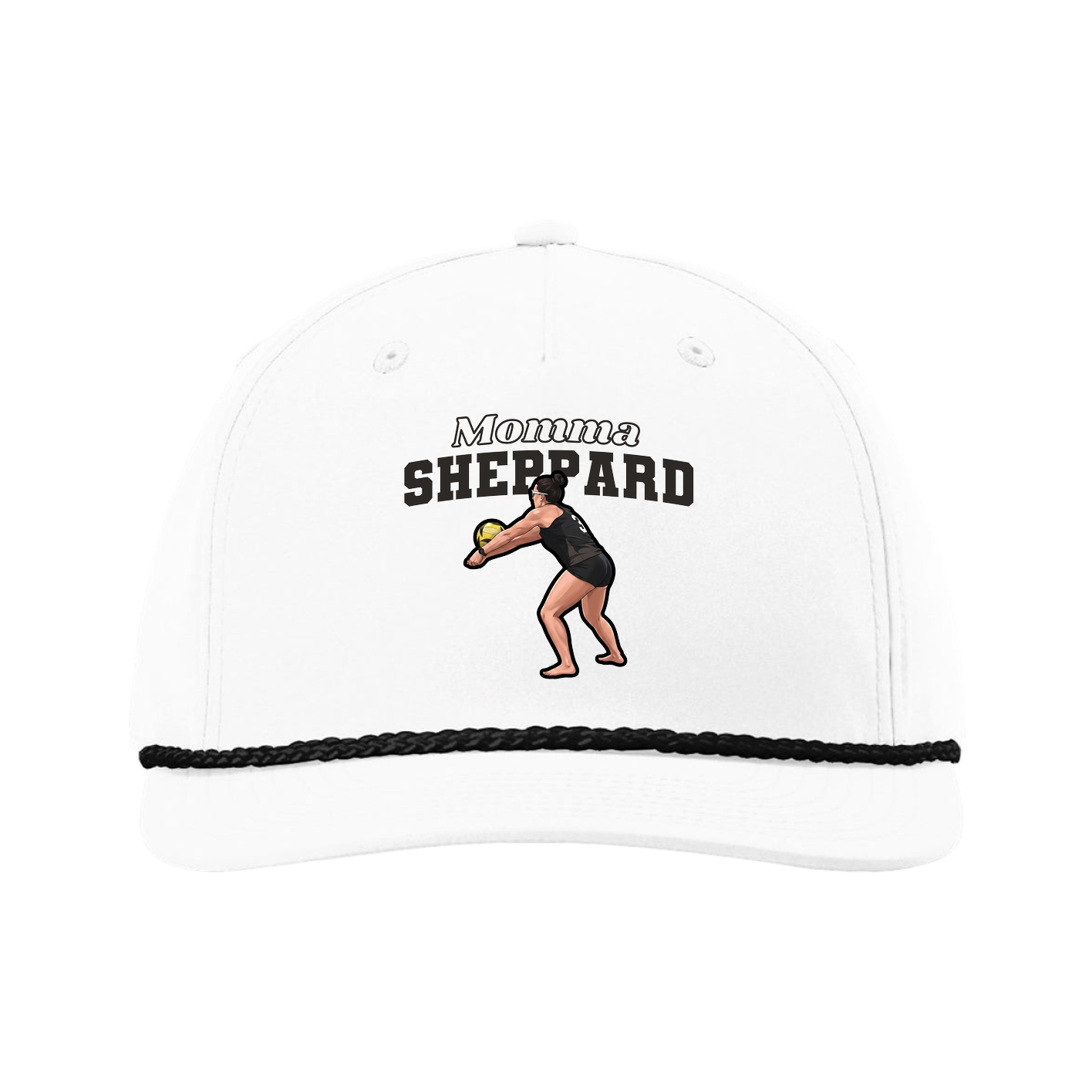 Five-Panel Classic Rope Cap — Mothers Day Block in White