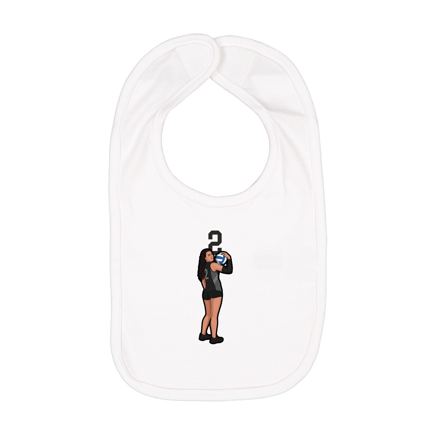 Infant Bib — Number Top in White