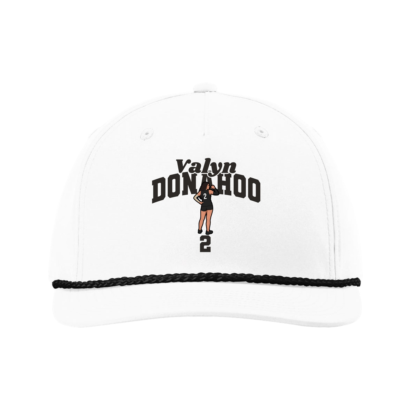 Five-Panel Classic Rope Cap — Signature Arch in White