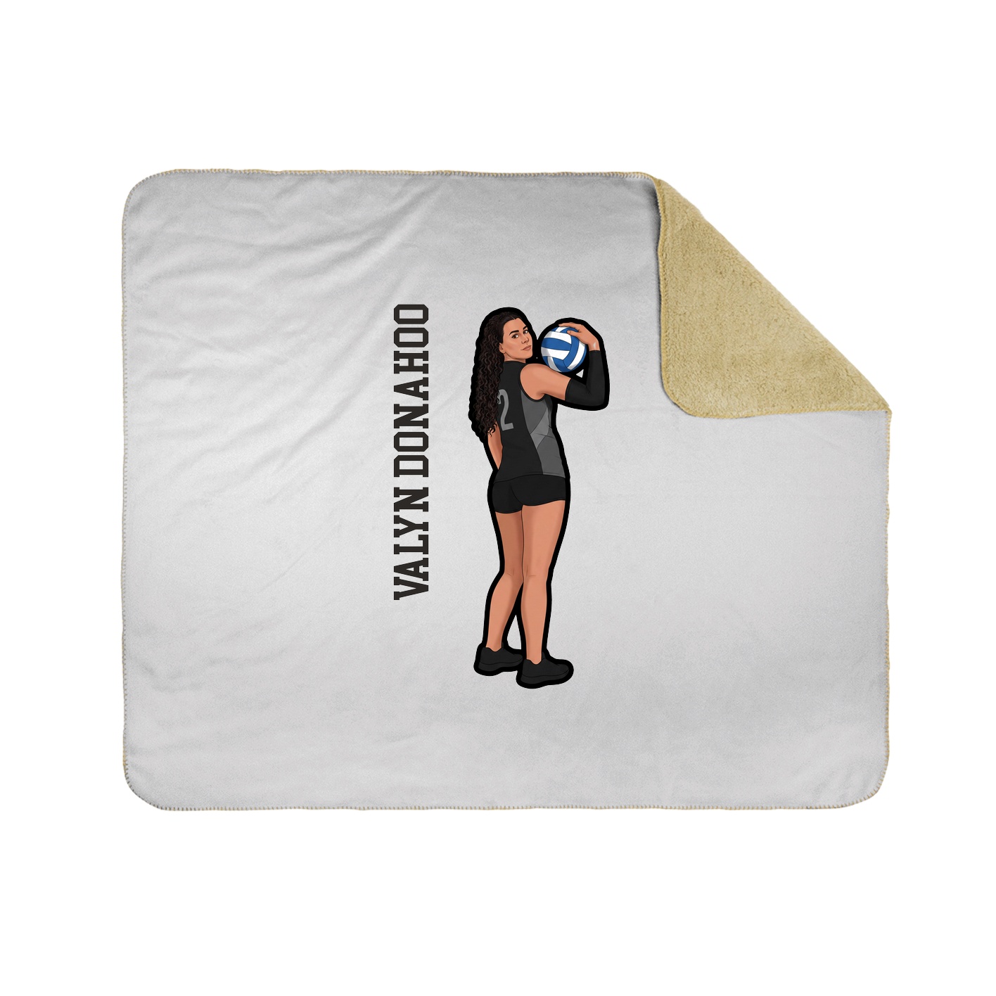 Throw Blanket — Name Vertical in White