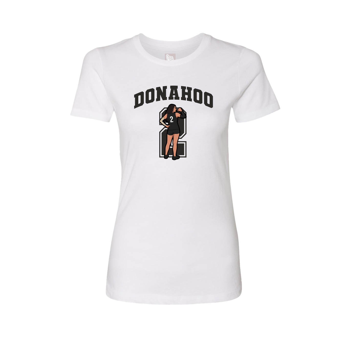 Fitted Women's Tee — Number in White