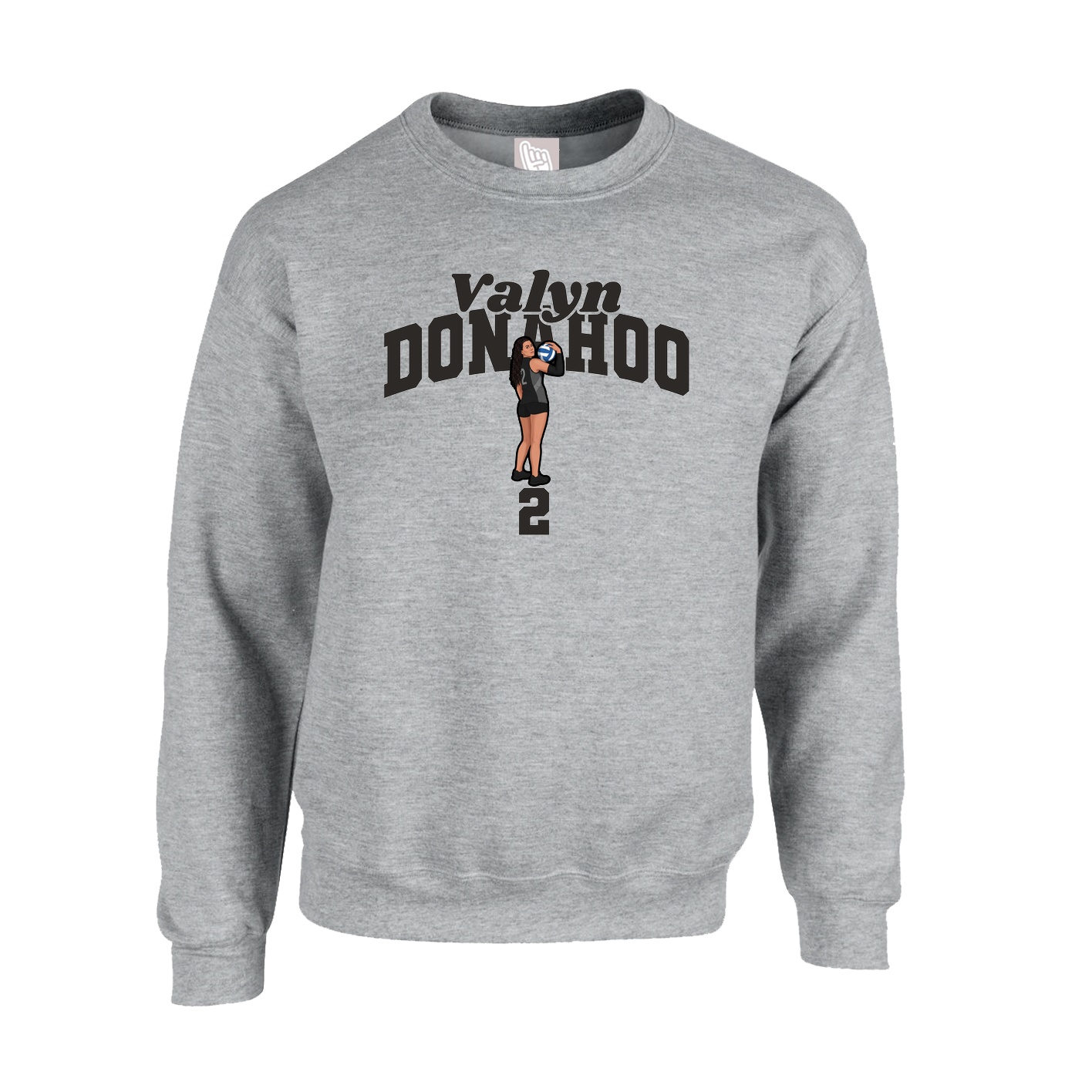 Fleece Crew — Signature Arch in Grey