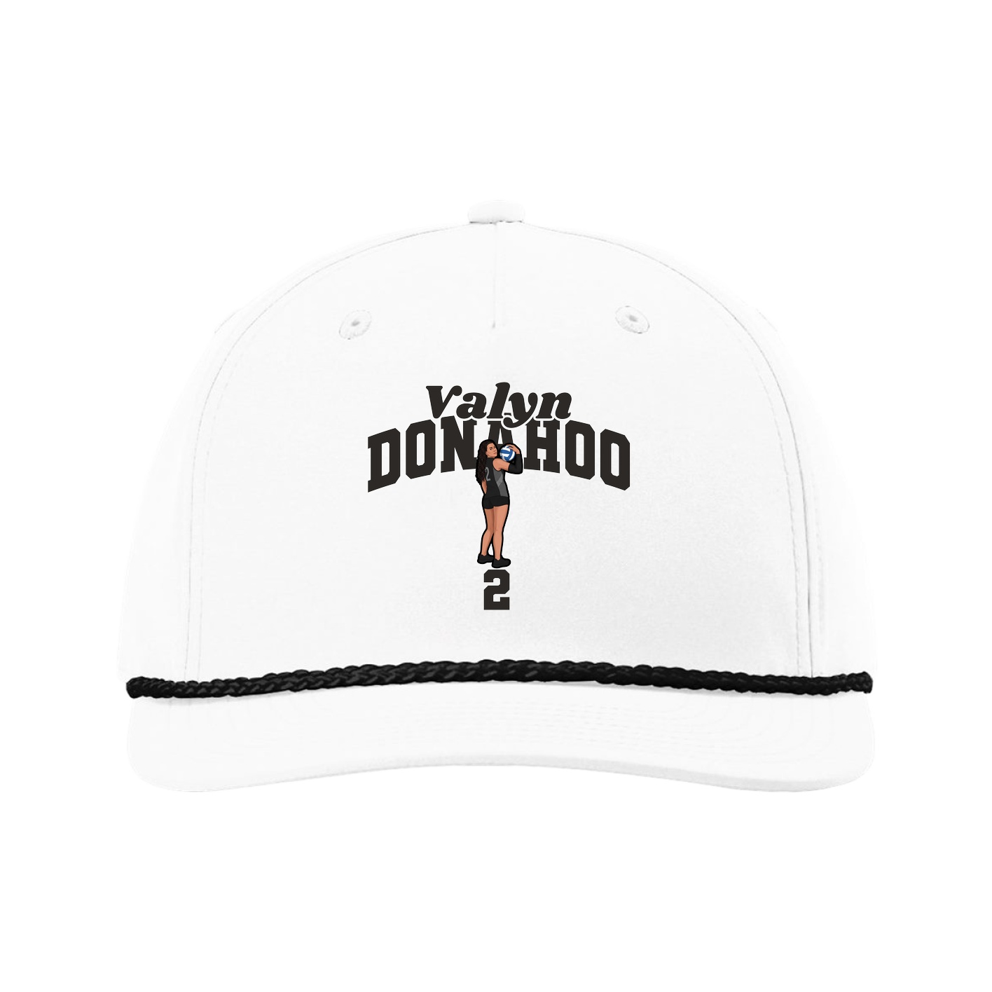 Five-Panel Classic Rope Cap — Signature Arch in White