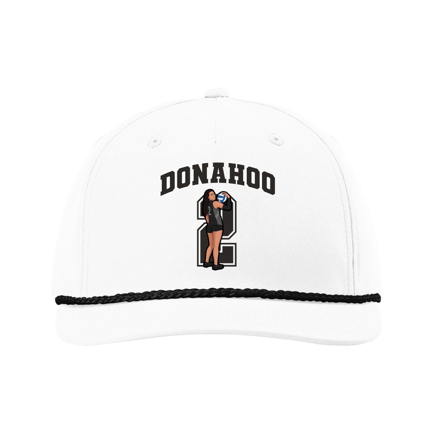 Five-Panel Classic Rope Cap — Number in White