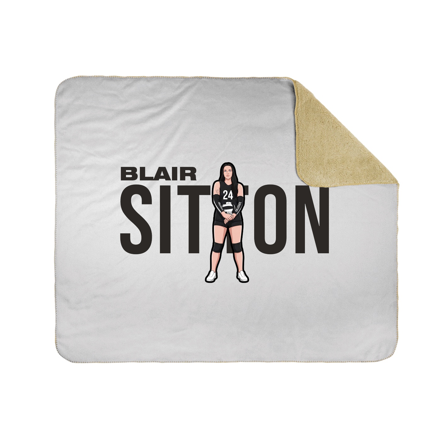 Throw Blanket — Player Name in White