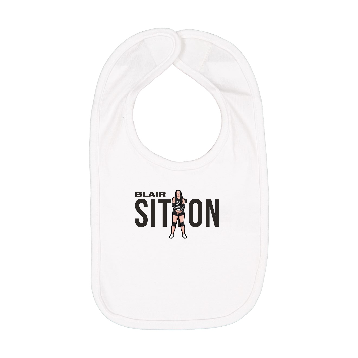 Infant Bib — Player Name in White