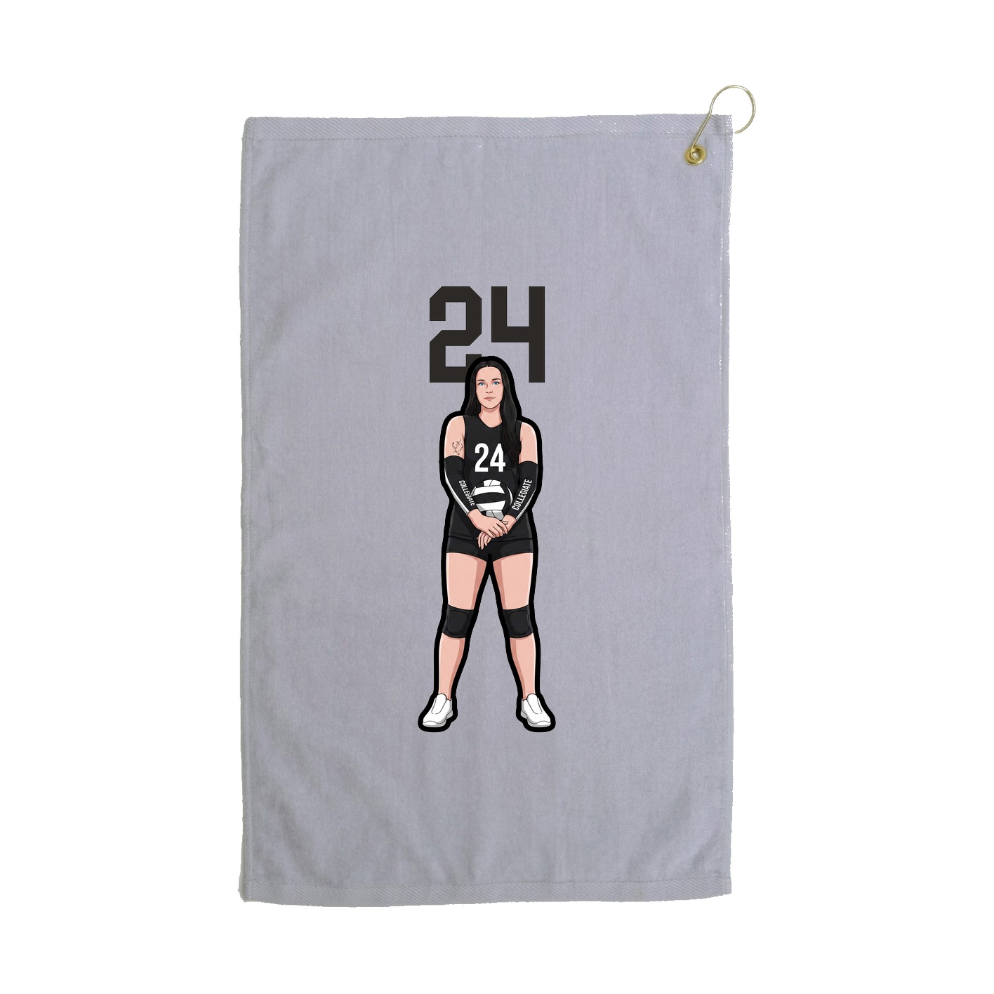 Golf Towel — Number Top in Grey