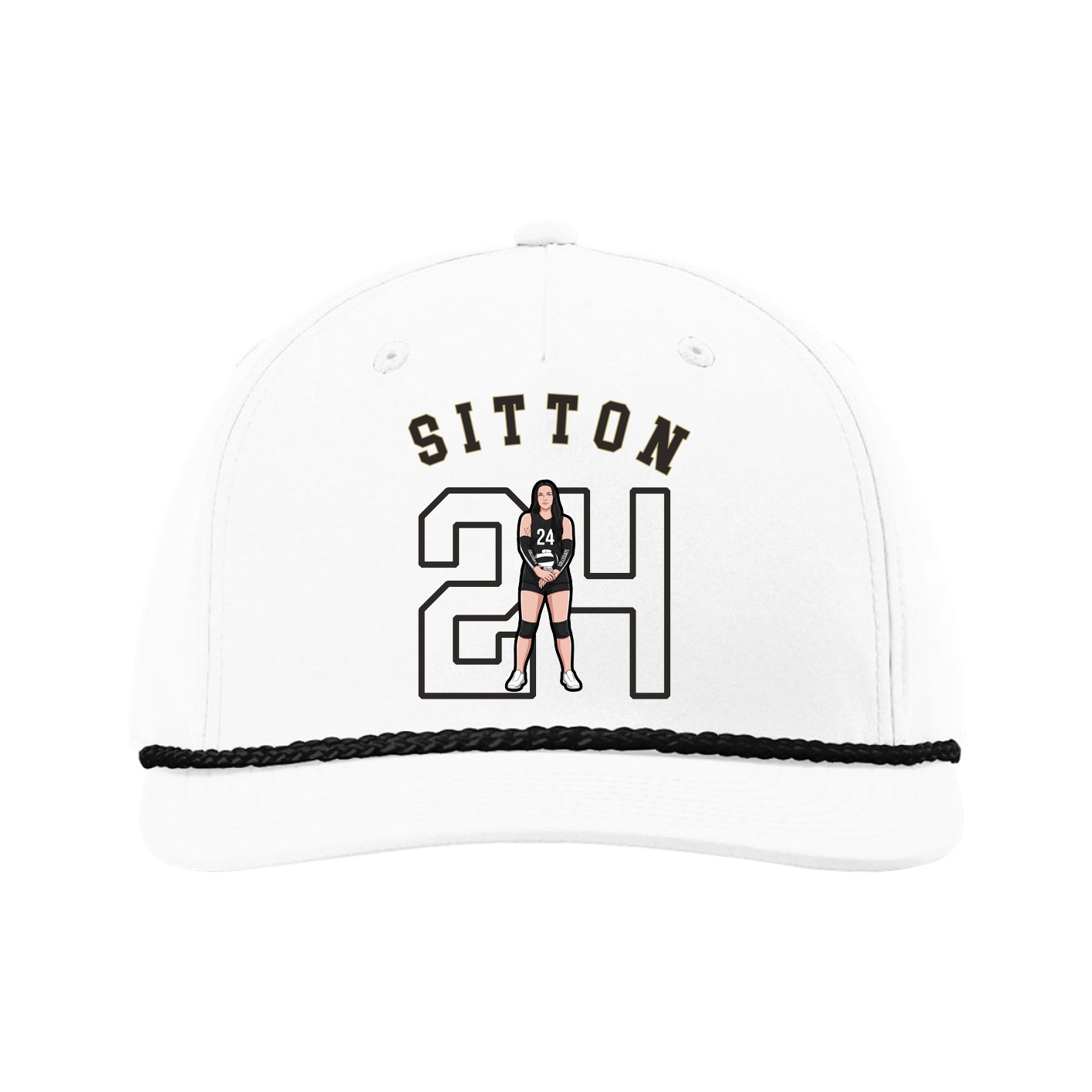 Five-Panel Classic Rope Cap — Shirsey Arch in White