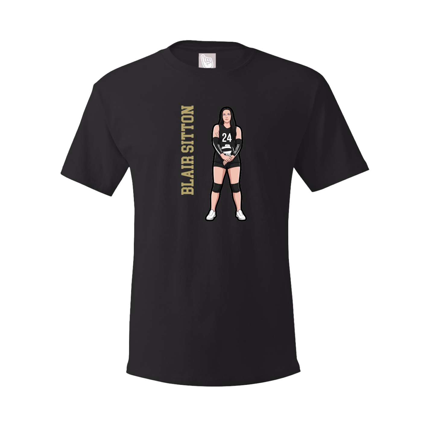 Youth Tee — Name Vertical in Black