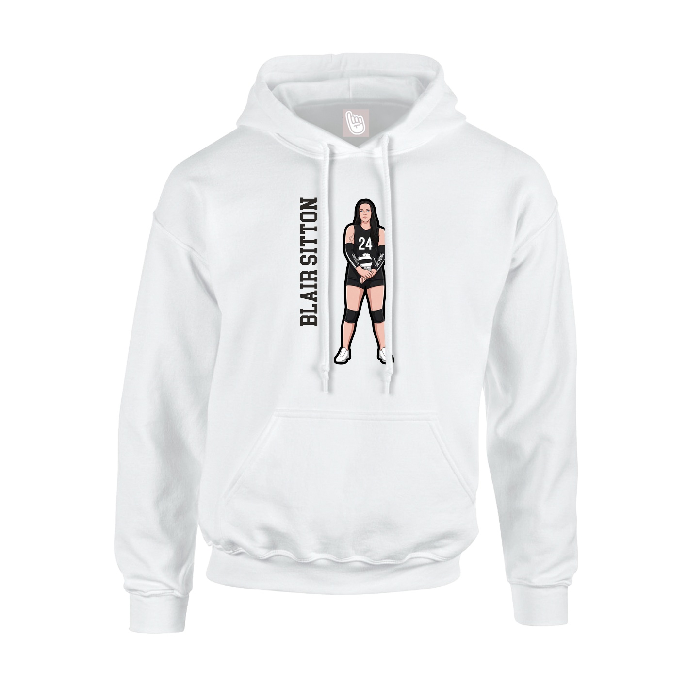 Hoodie — Name Vertical in White