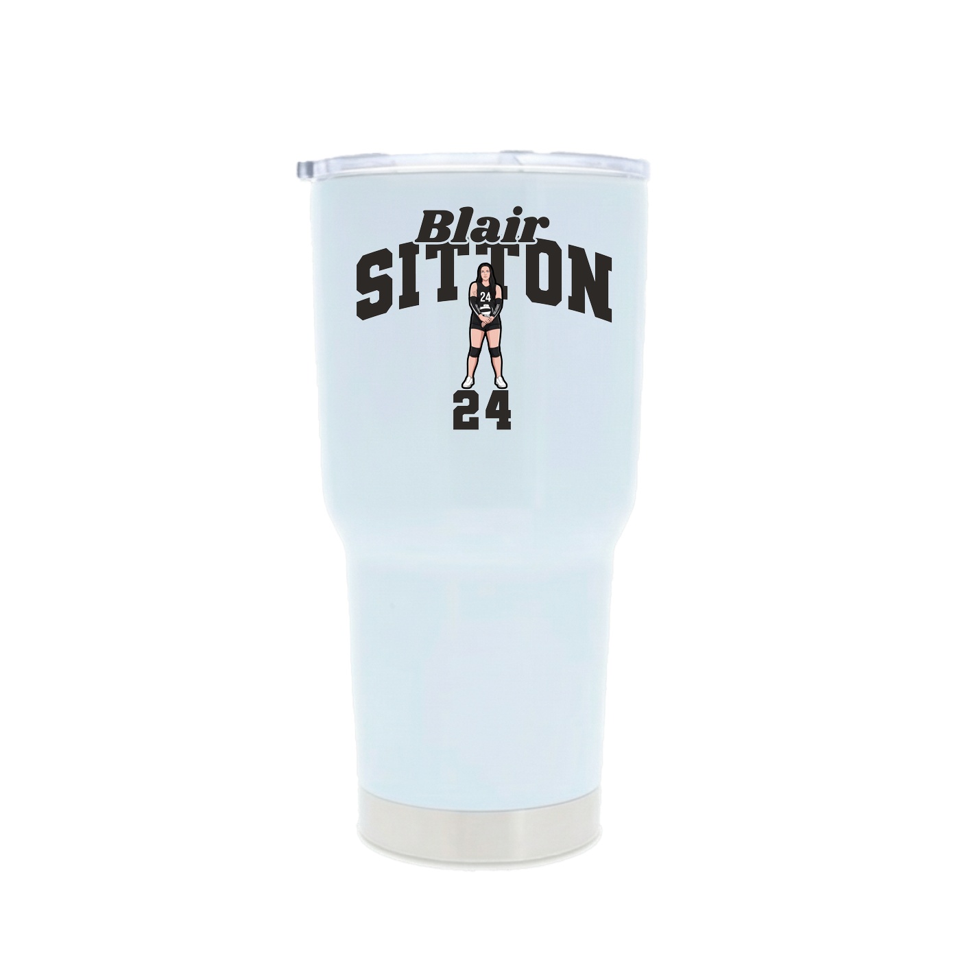 30oz Stainless Steel Tumbler — Signature Arch in White