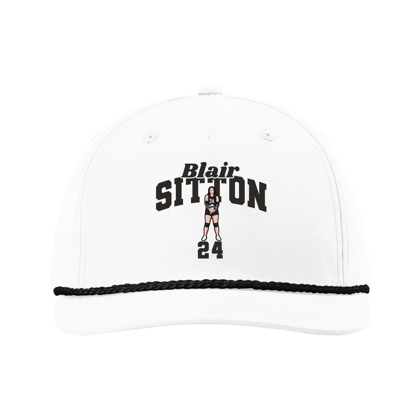 Five-Panel Classic Rope Cap — Signature Arch in White