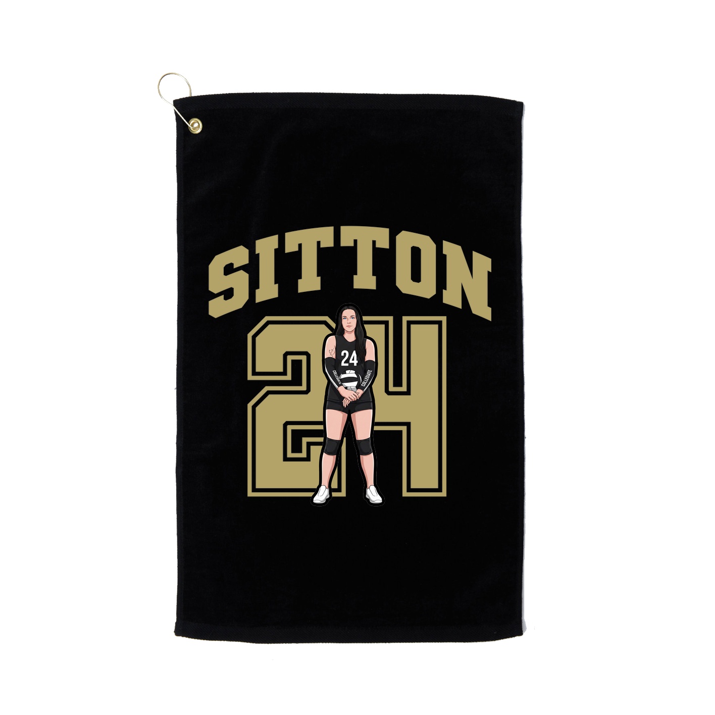 Golf Towel — Number in Black