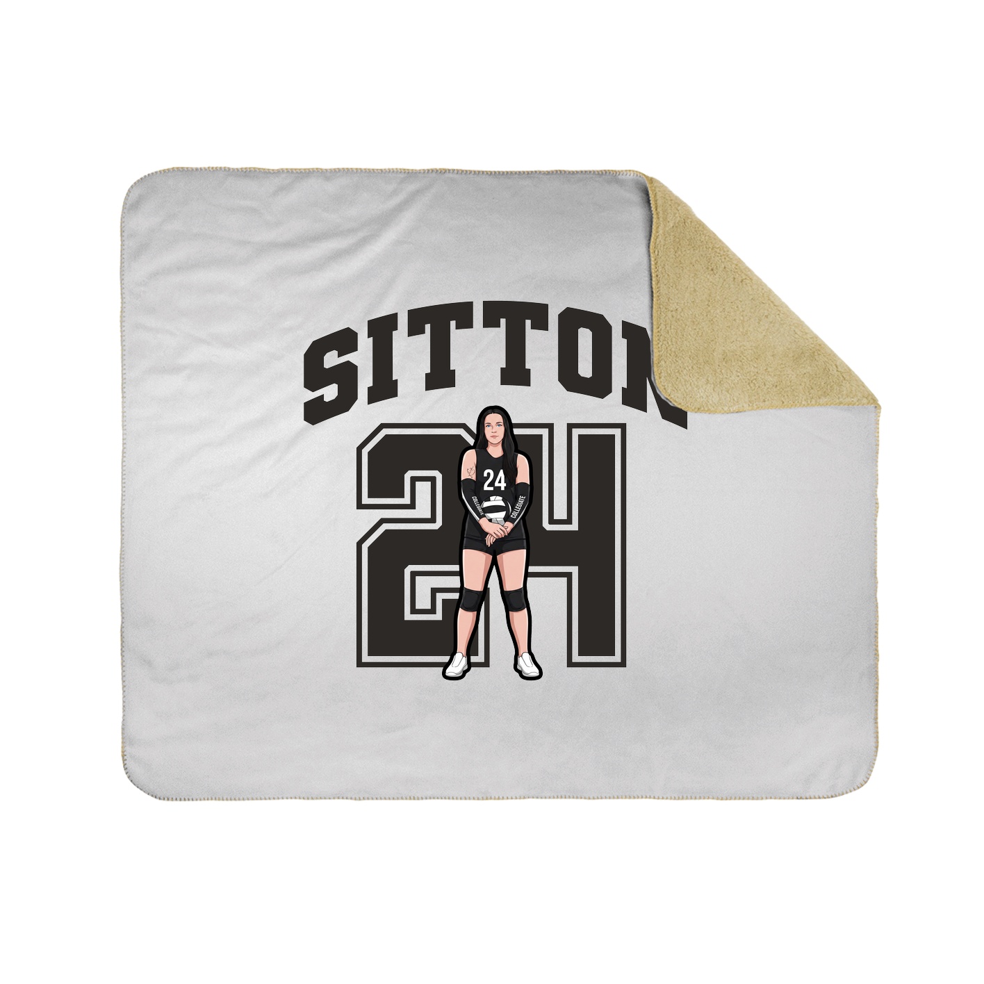 Throw Blanket — Number in White