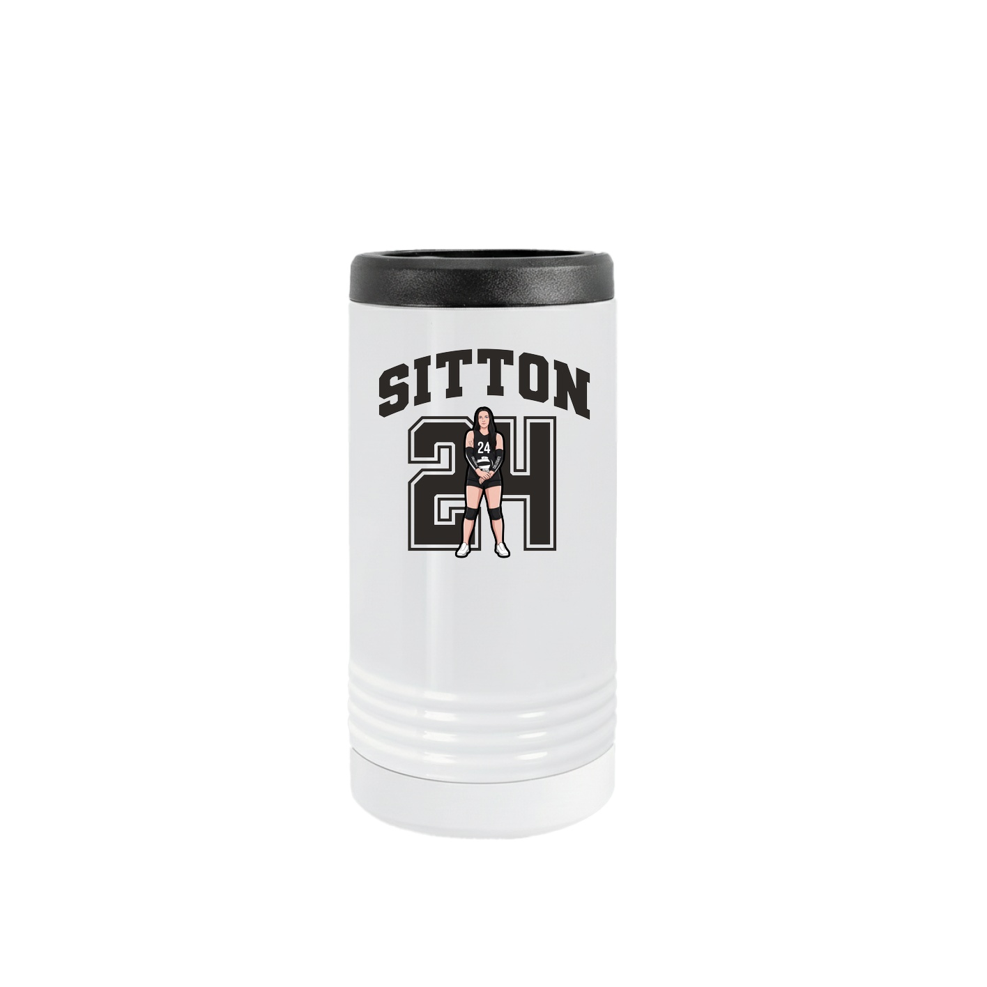 Slim Beverage Holder — Number in White
