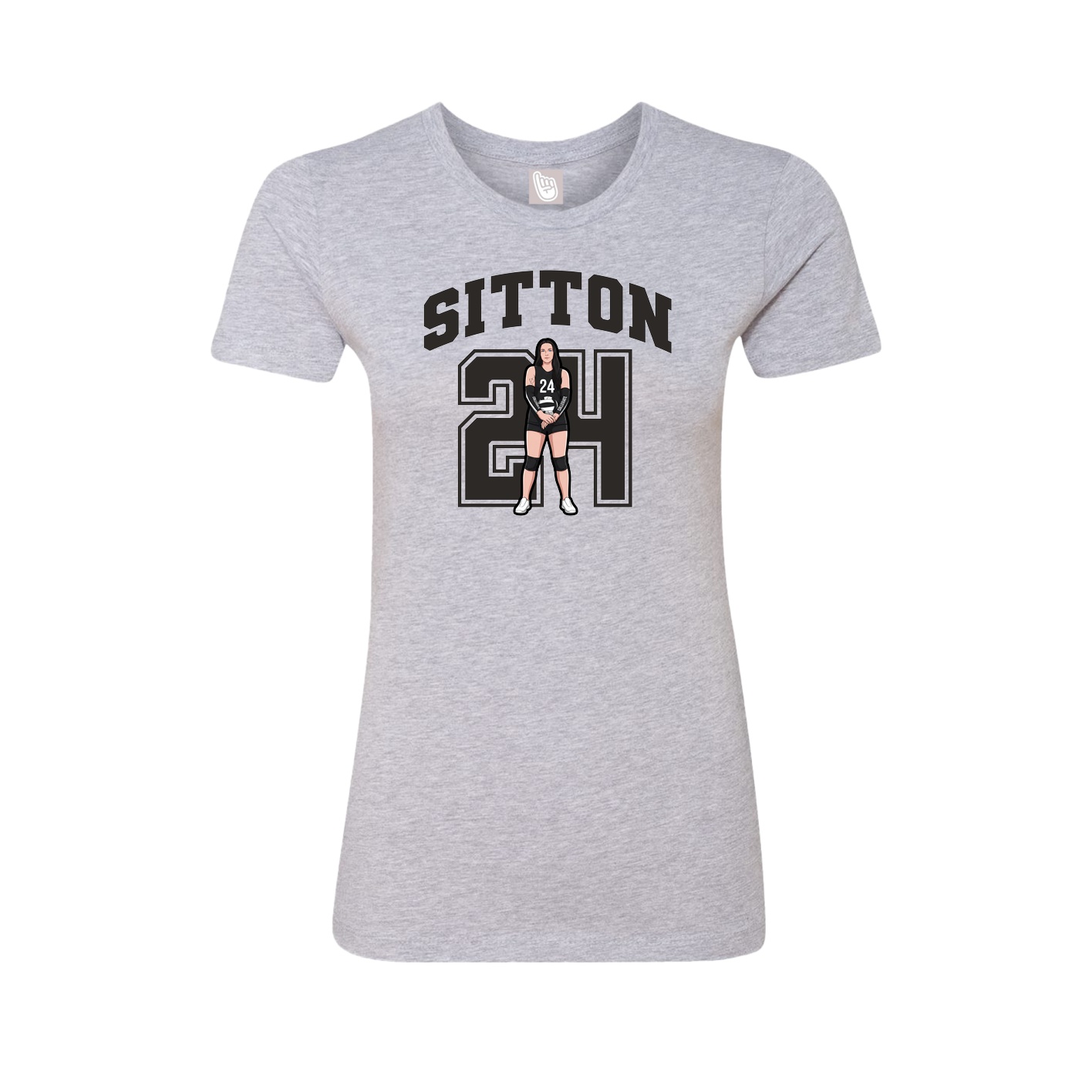Fitted Women's Tee — Number in Grey