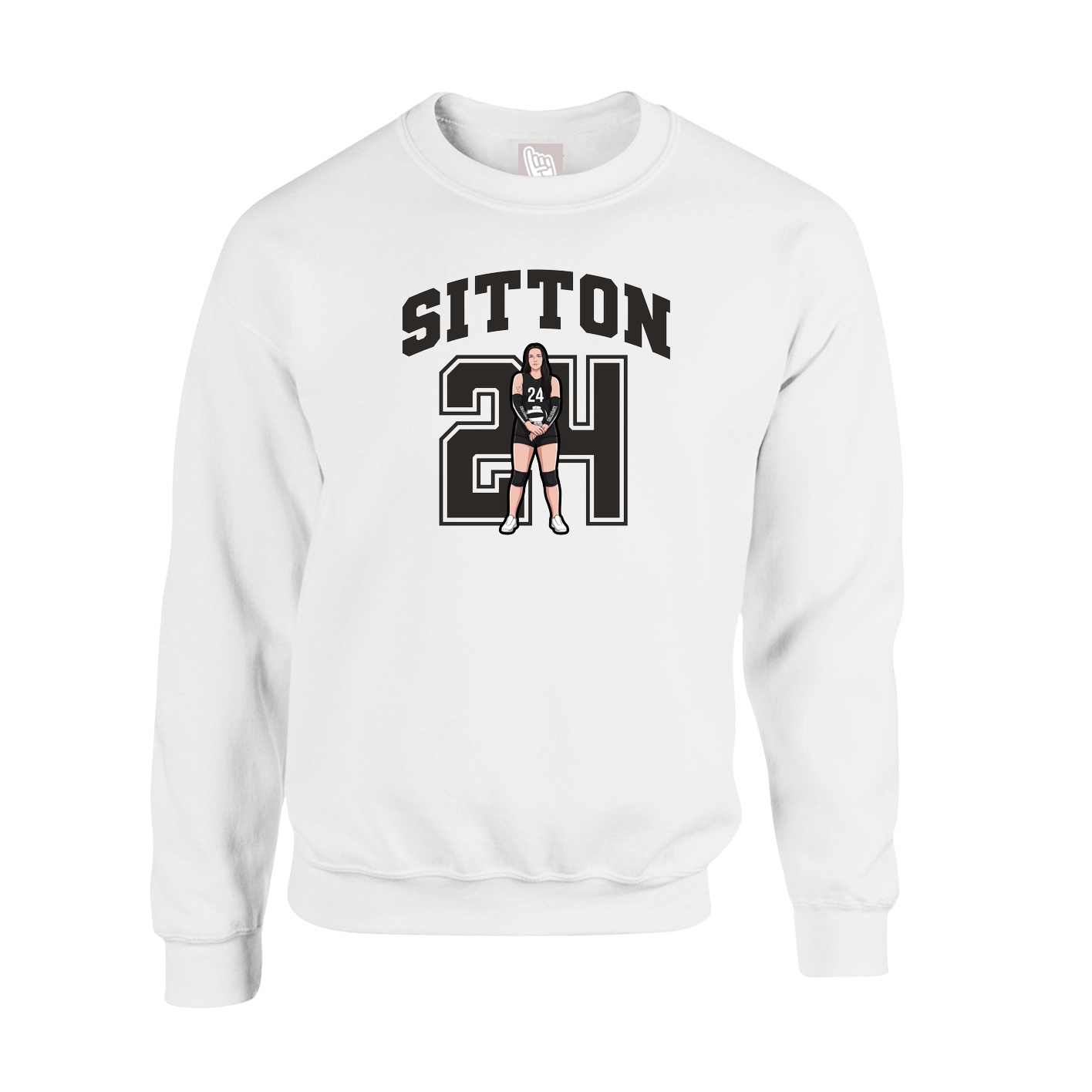 Fleece Crew — Number in White