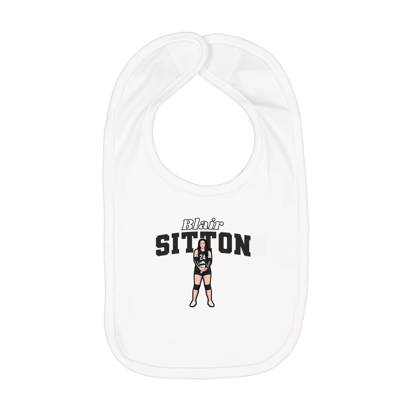 Infant Bib — Name Arch in White