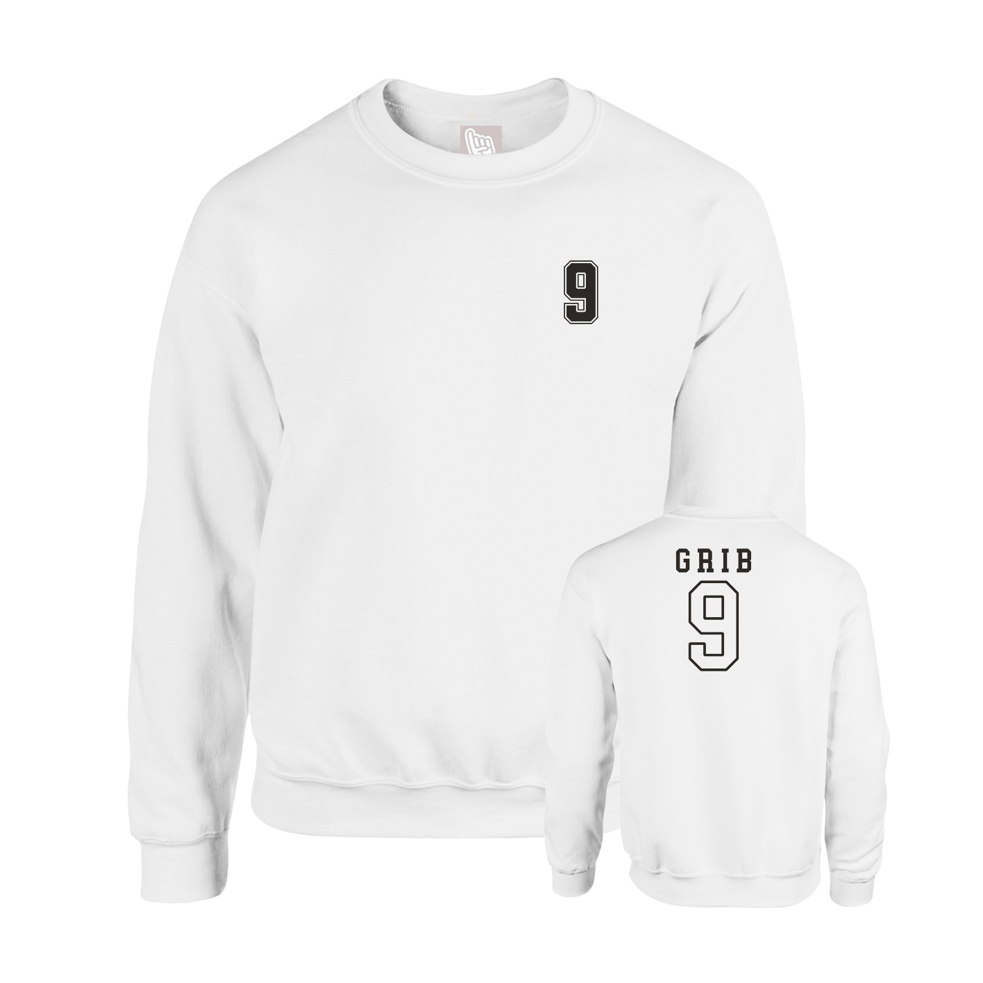 Fleece Crew — Chest Back in White