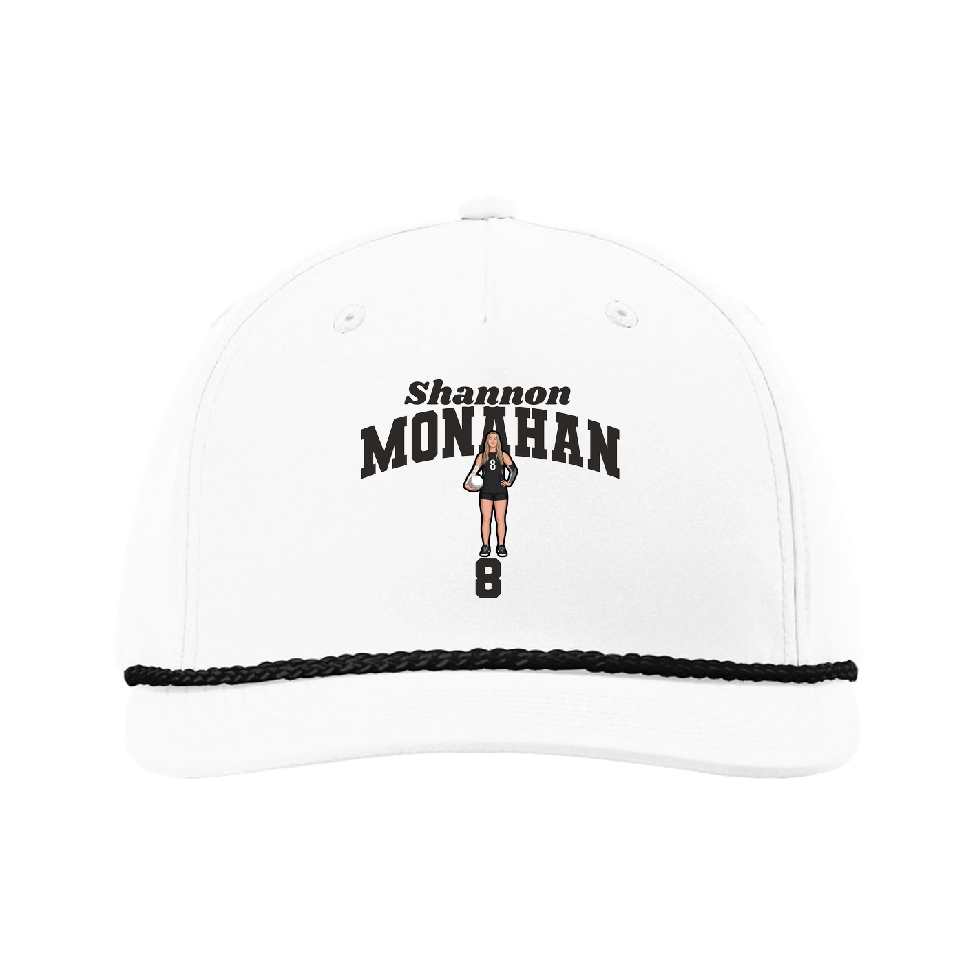 Five-Panel Classic Rope Cap — Signature Arch in White
