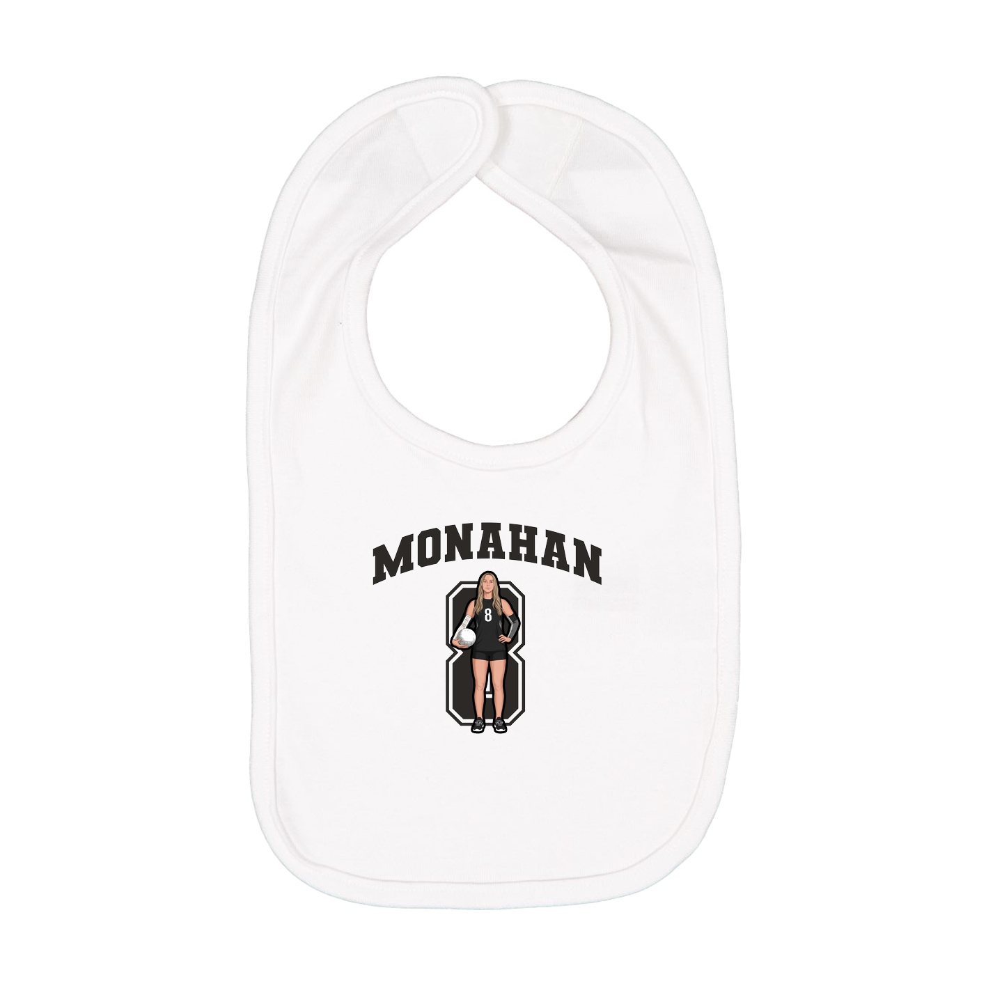 Infant Bib — Number in White