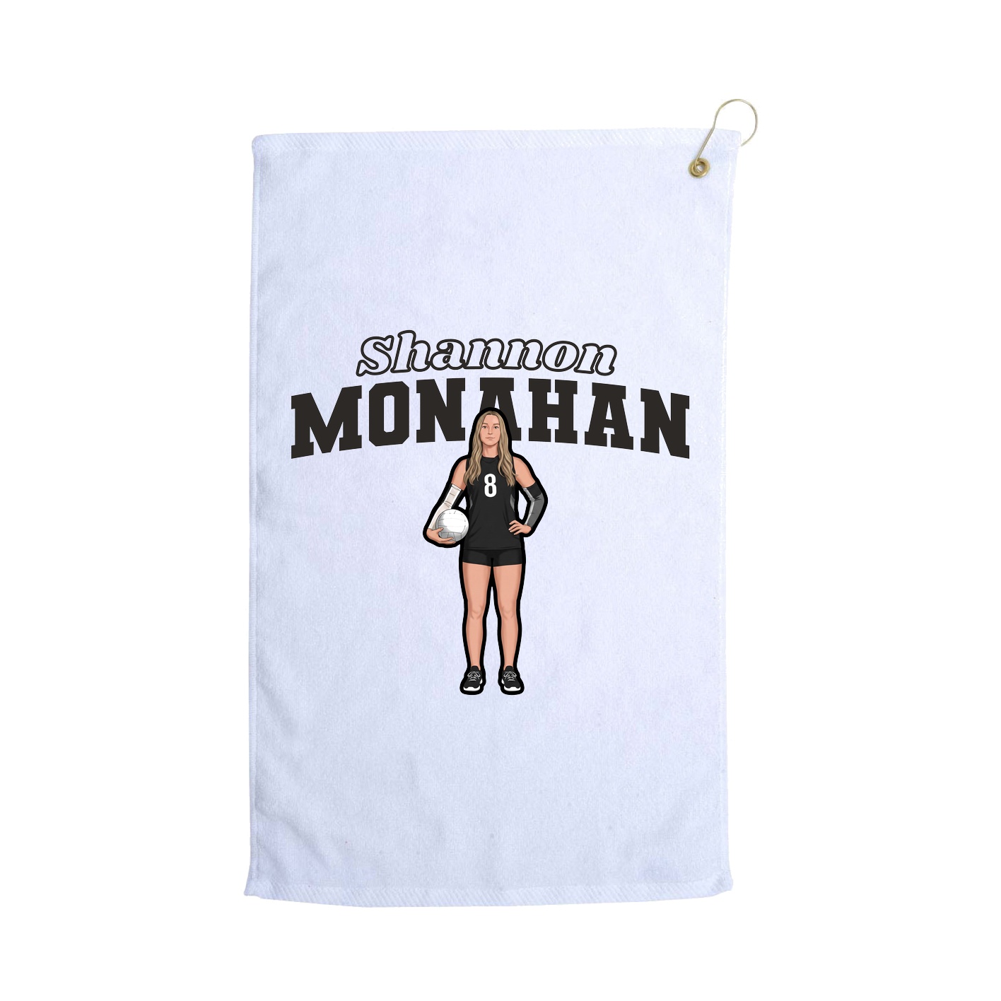 Golf Towel — Name Arch in White