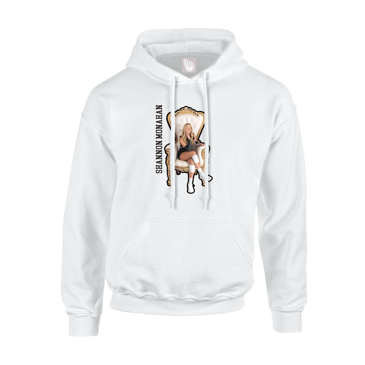 Hoodie — Name Vertical in White