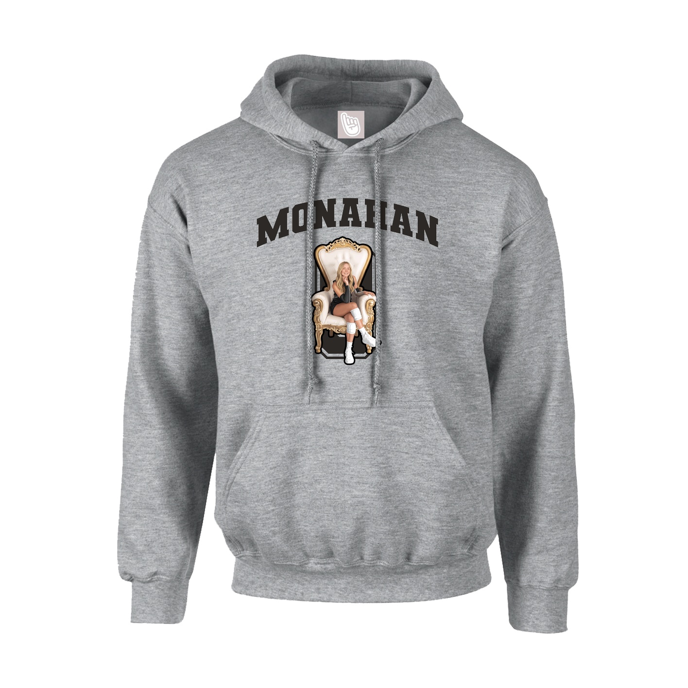 Youth Hoodie — Number in Grey