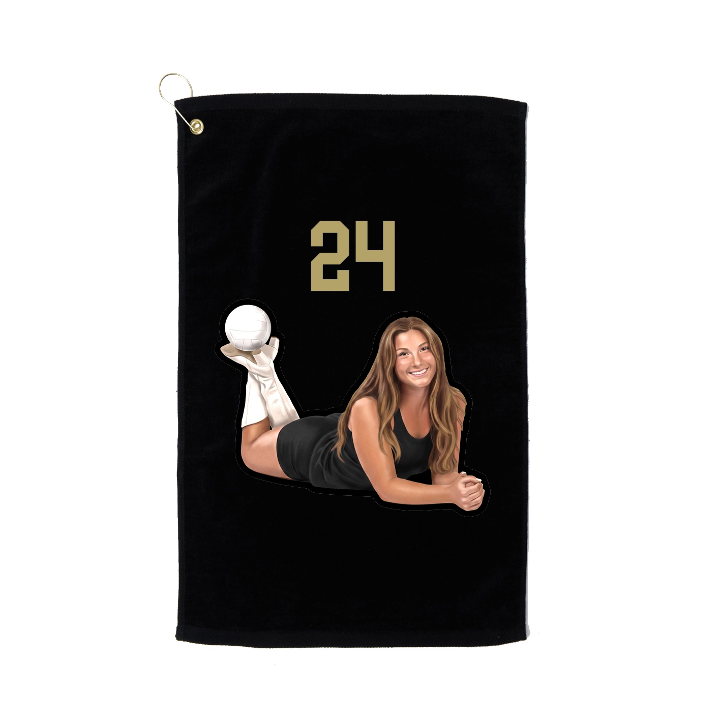 Golf Towel — Number Top in Black