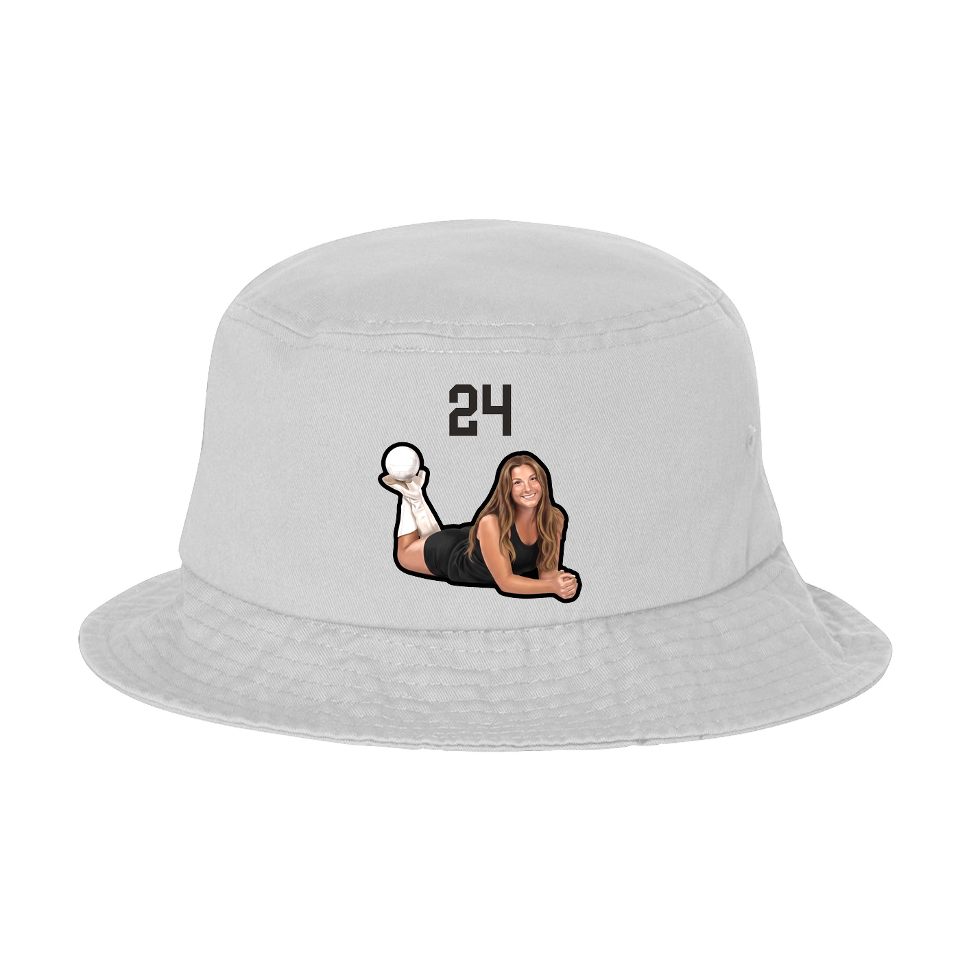 Bucket Cap — Number Top in White