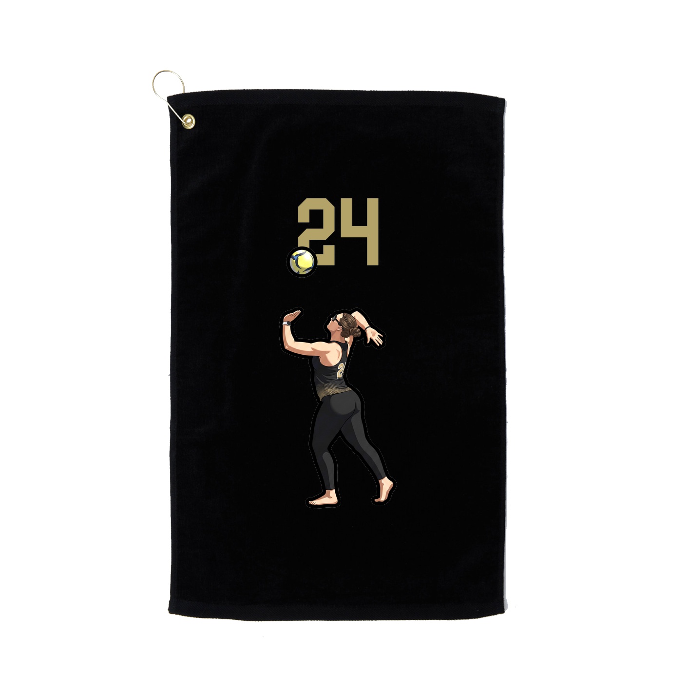 Golf Towel — Number Top in Black