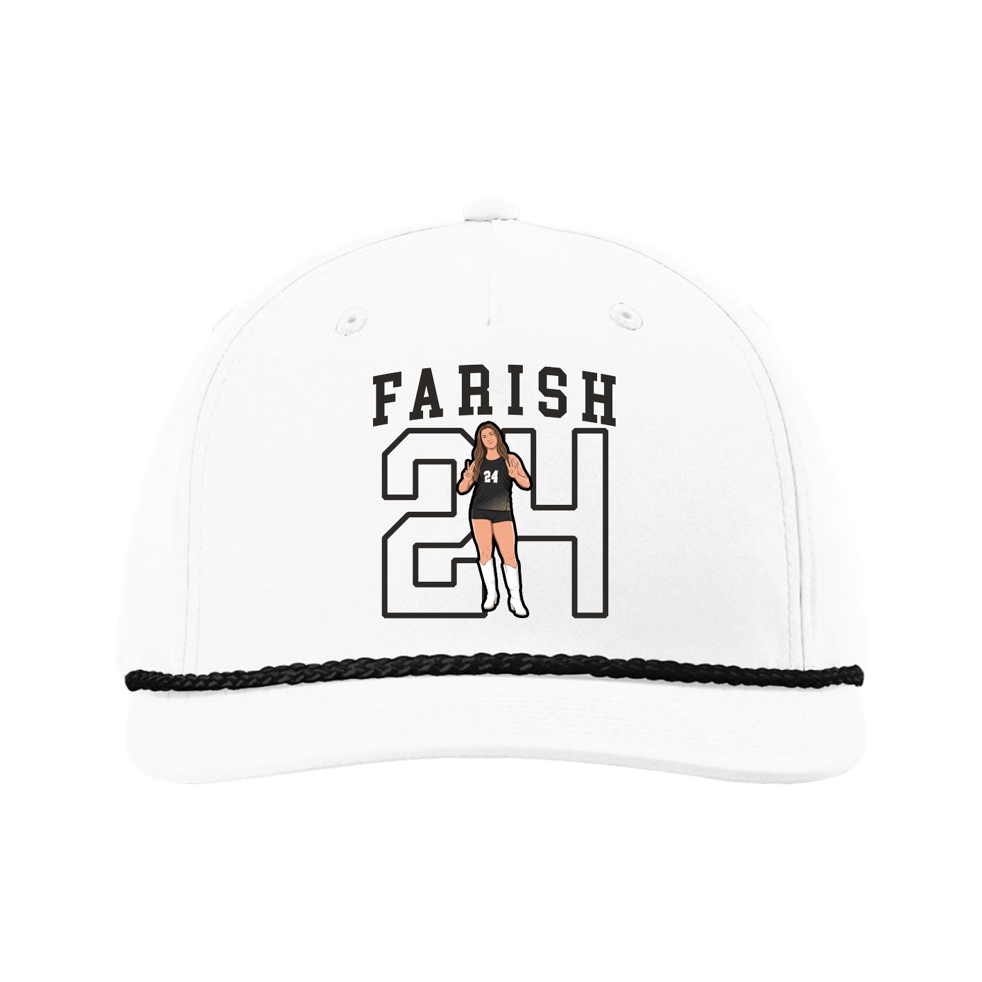 Five-Panel Classic Rope Cap — Shirsey in White