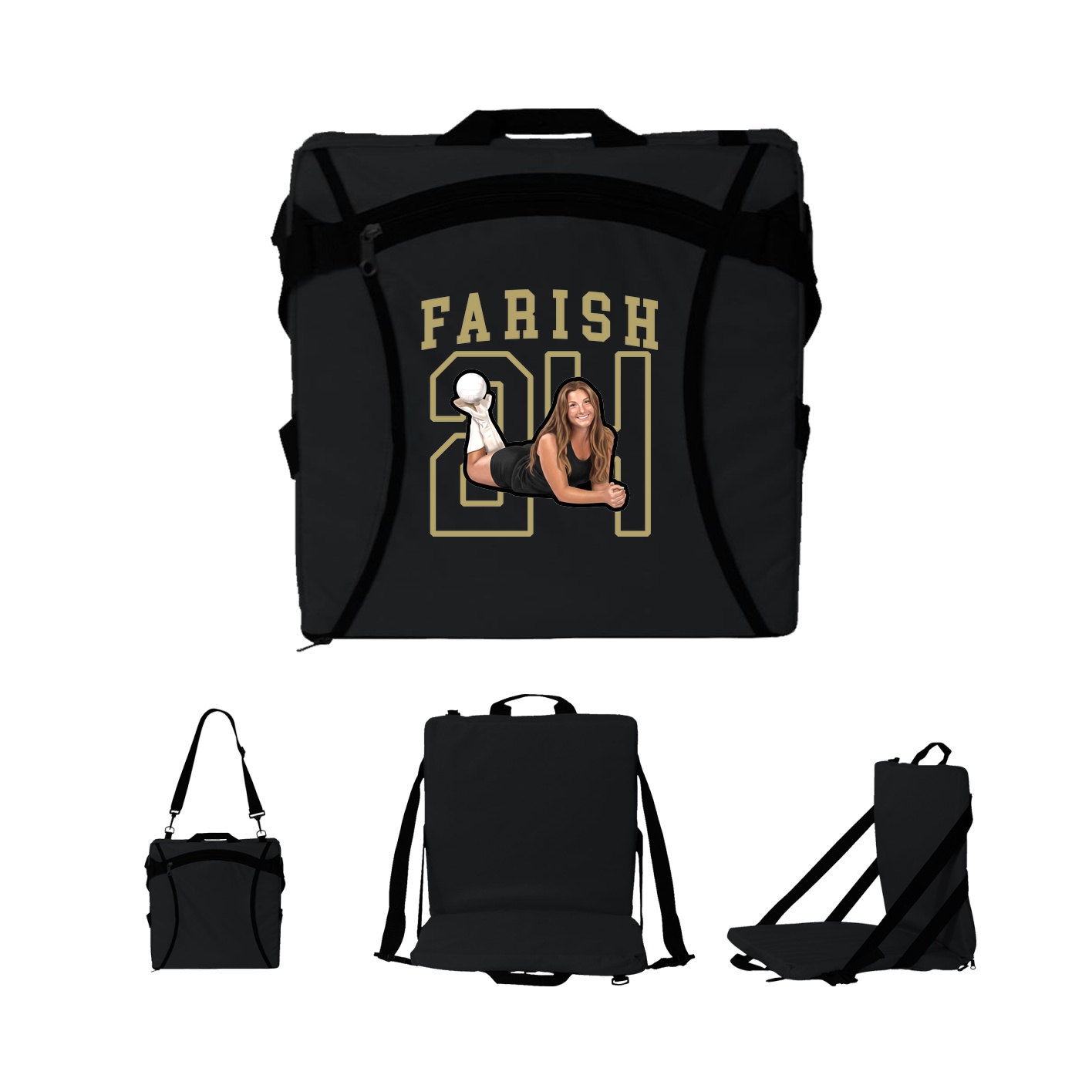 Folding Stadium Seat — Shirsey in Black