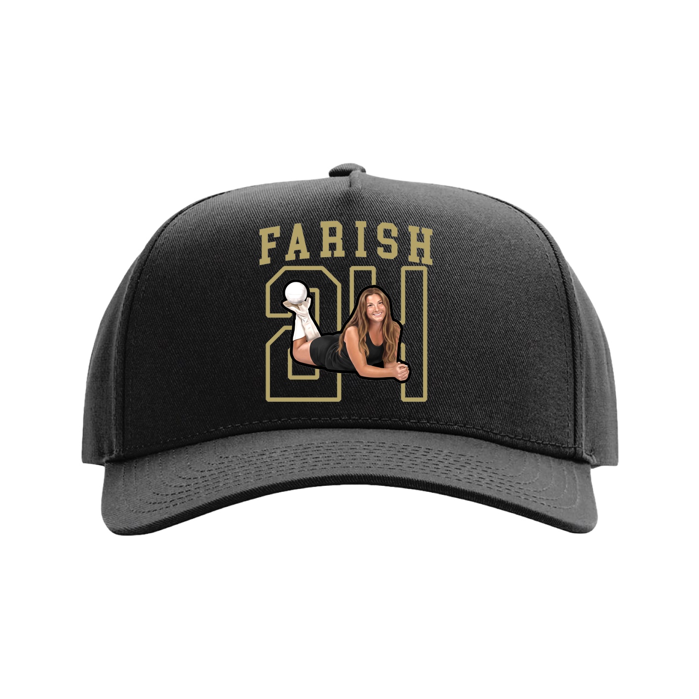 Full Fabric Five-Panel Champ Cap — Shirsey in Black