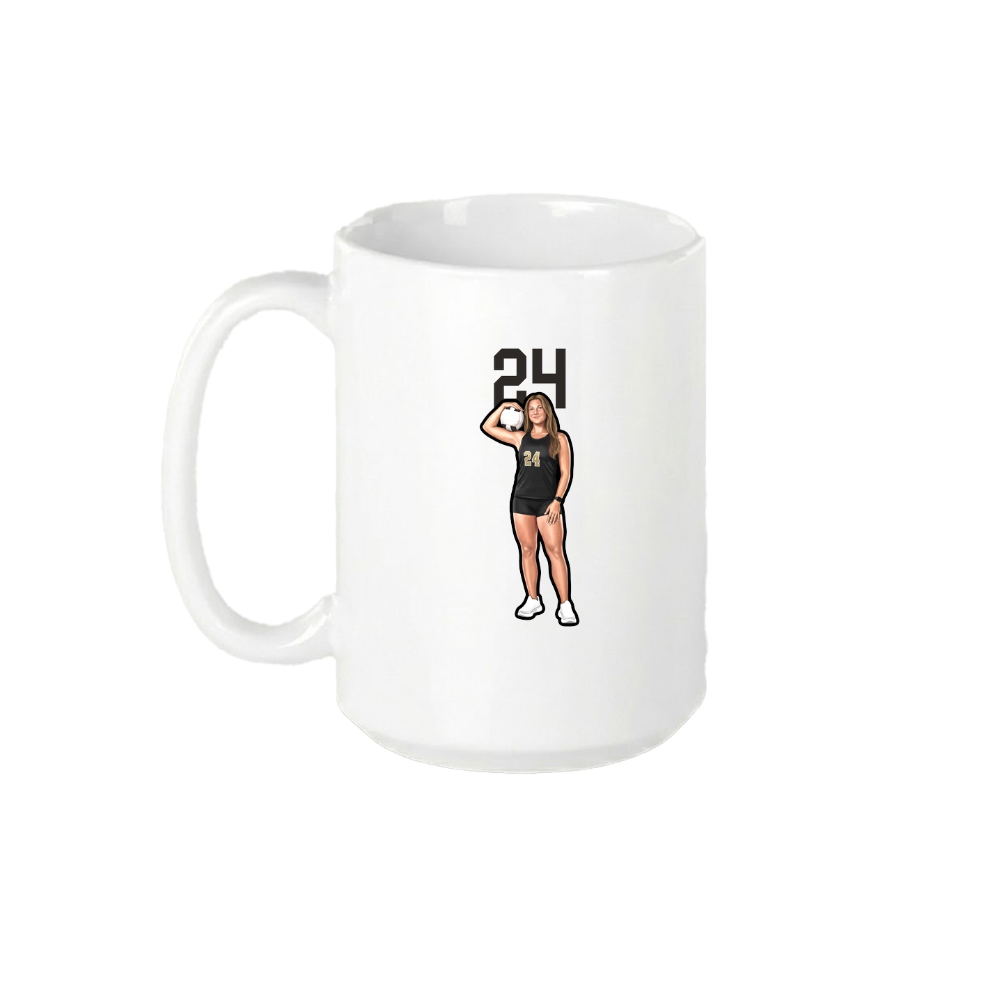 15oz Coffee Mug — Number Top in White
