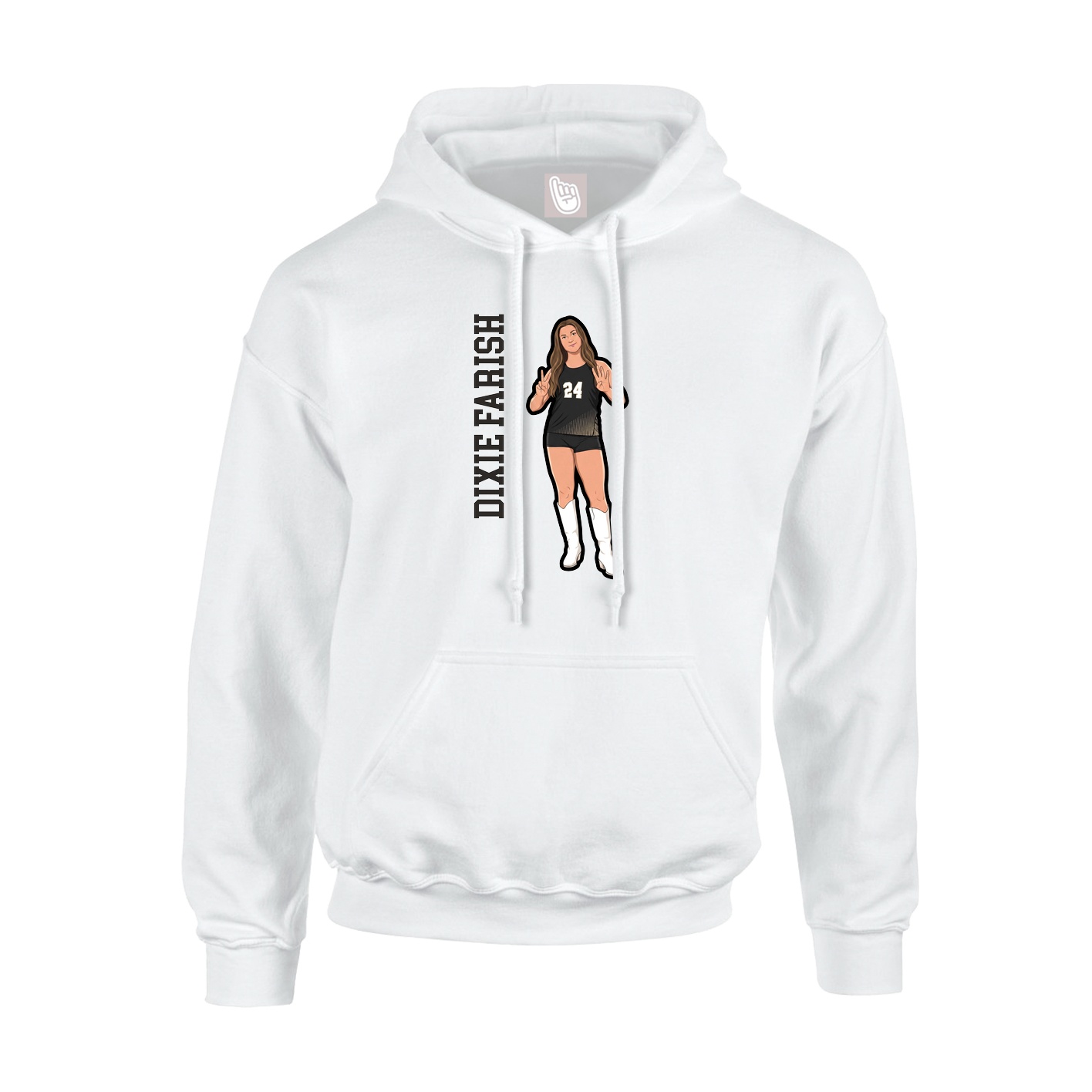 Youth Hoodie — Name Vertical in White