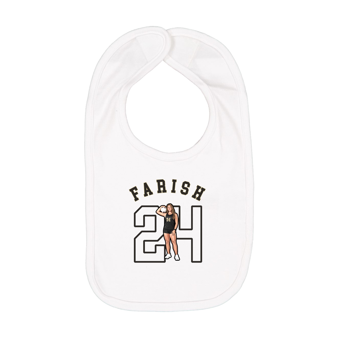 Infant Bib — Shirsey Arch in White