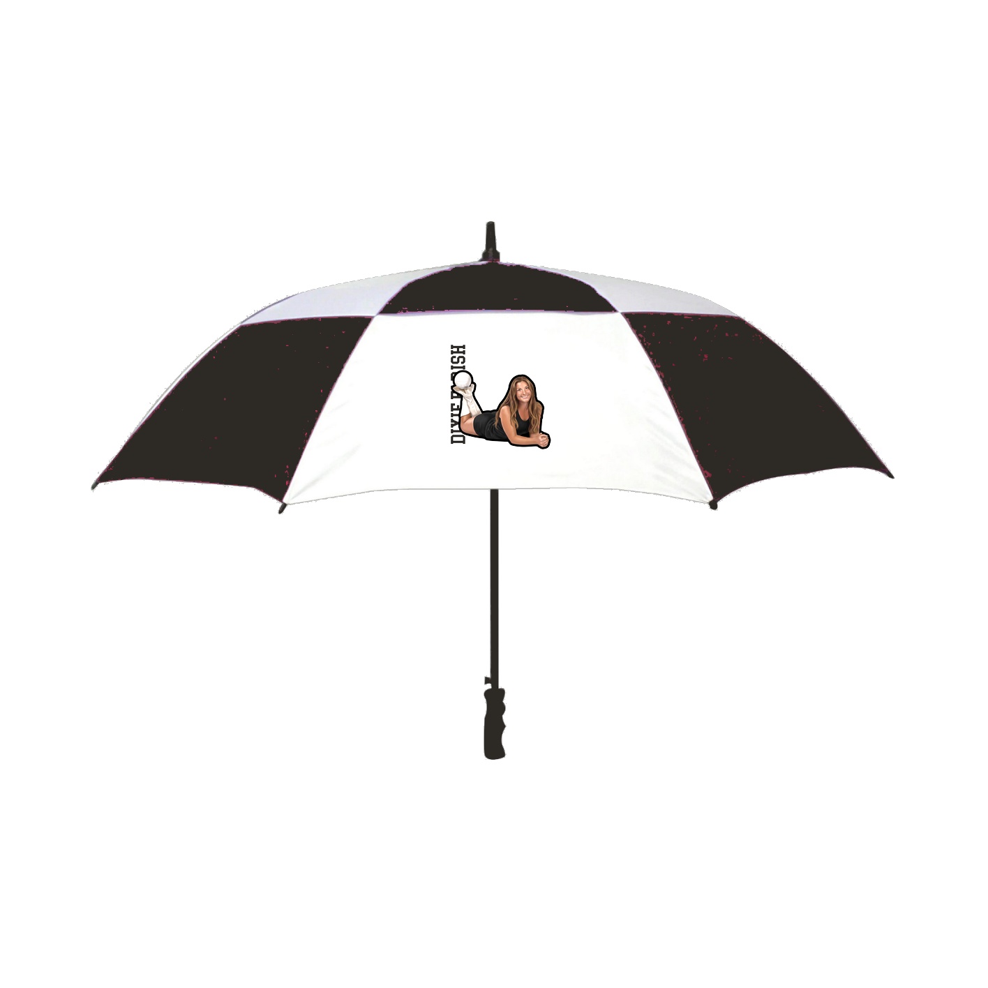Golf Umbrella — Name Vertical in Black